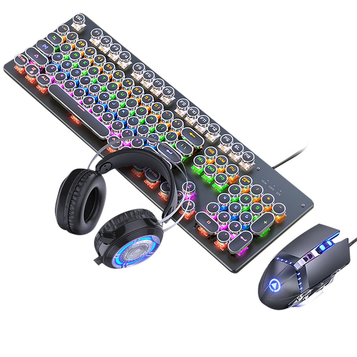X1Z Ninja Dragon Gaming Keyboard Mouse Set with Gaming Headphones: black, gray computer gaming peripheral set, gaming, RGB, f