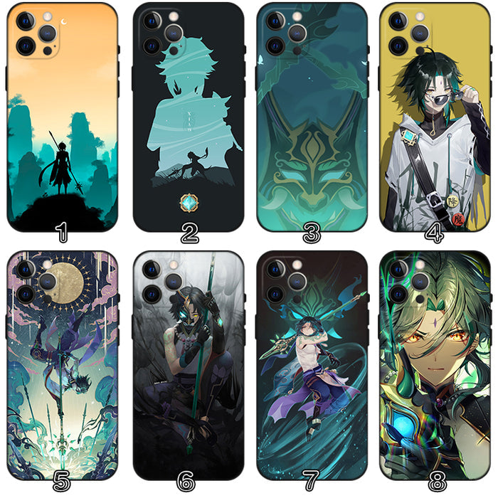 Xiao Genshin Impact Phone Case, Protection and Style: teal, blue anime-style male character and fantasy-themed artwork, anime
