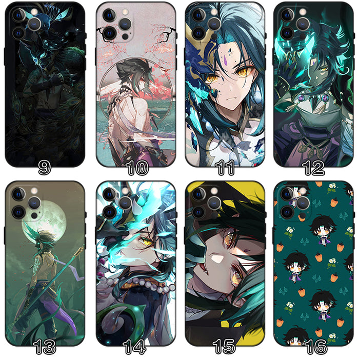 Xiao Genshin Impact Phone Case, Protection and Style: teal, blue anime-style male character and fantasy-themed artwork, anime
