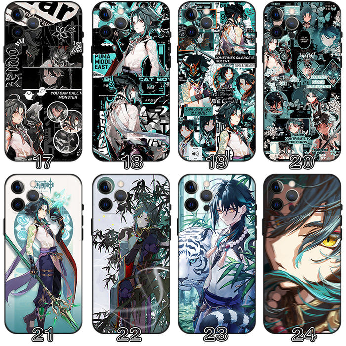 Xiao Genshin Impact Phone Case, Protection and Style: teal, blue anime-style male character and fantasy-themed artwork, anime