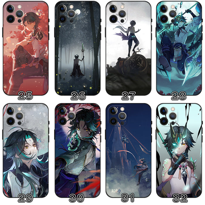 Xiao Genshin Impact Phone Case, Protection and Style: teal, blue anime-style male character and fantasy-themed artwork, anime