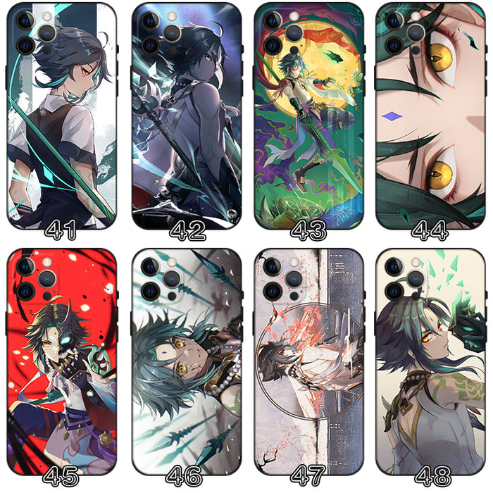 Xiao Genshin Impact Phone Case, Protection and Style: teal, blue anime-style male character and fantasy-themed artwork, anime
