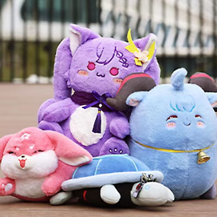 Yae Miko Plush for Genshin Impact: pink, white pink fox-like character, kawaii cartoon style