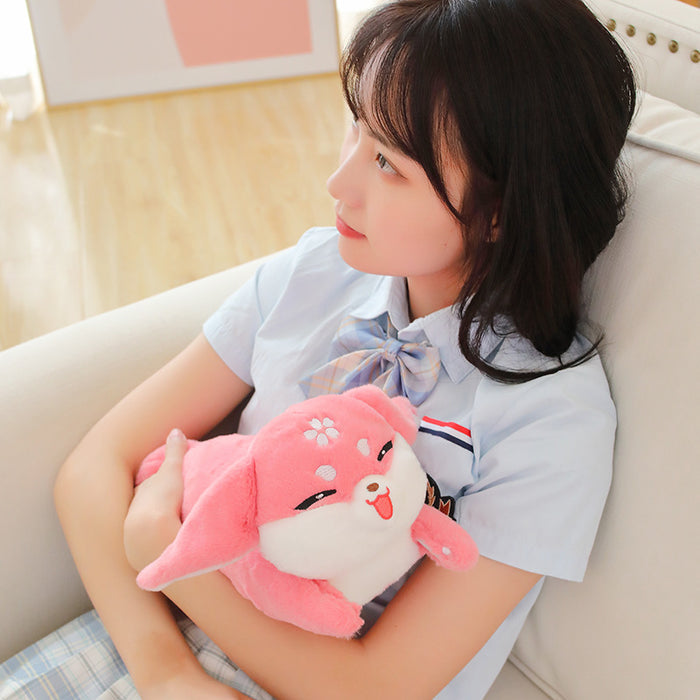Yae Miko Plush for Genshin Impact: pink, white pink fox-like character, kawaii cartoon style