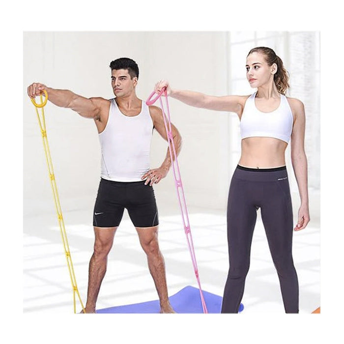 Yoga Band with Silicone Resistance: pink, yellow resistance exercise bands, fitness exercise equipment style