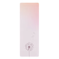 Yoga Mat with Summer Dandelion Design: pale pink, white dandelion, minimal style