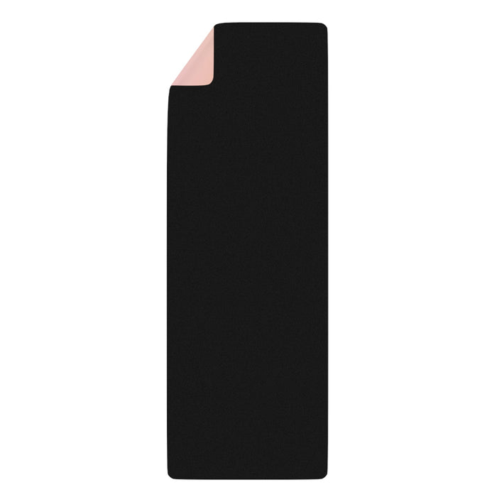 Yoga Mat with Summer Dandelion Design: pale pink, white dandelion, minimal style