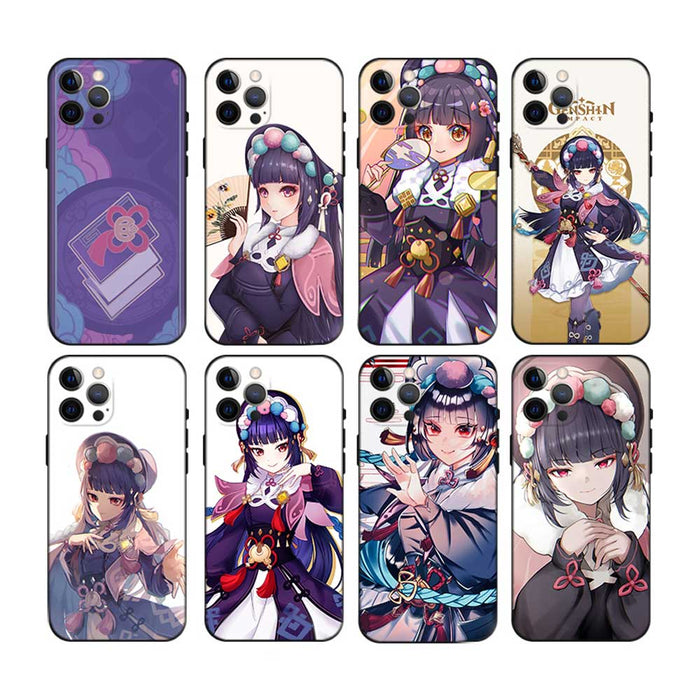 Yun Jin Genshin Impact Phone Case: white, black anime-style female characters, anime, cartoon, decorative style