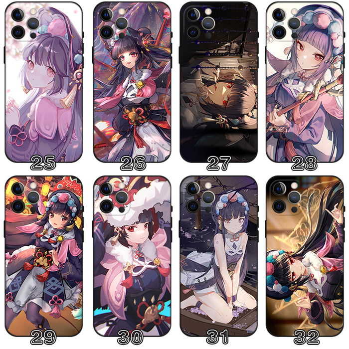Yun Jin Genshin Impact Phone Case: white, black anime-style female characters, anime, cartoon, decorative style
