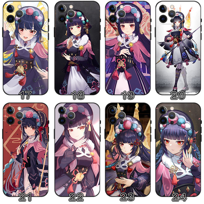 Yun Jin Genshin Impact Phone Case: white, black anime-style female characters, anime, cartoon, decorative style