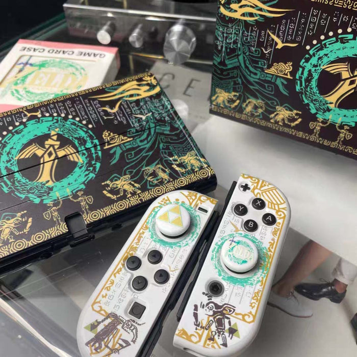 Zelda Controller Joystick Caps: Tears of the Kingdom: black, dark gray Spartan/helmet warrior theme, gaming, graphic emblem s