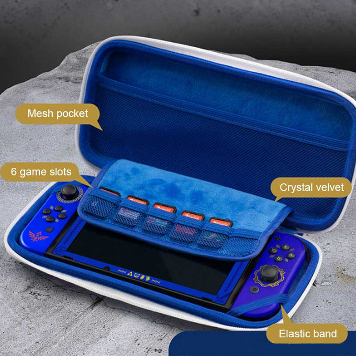Zelda Skyward Sword Switch Accessories: blue, white The Legend of Zelda / Triforce and Hylian crest, video game themed, graph