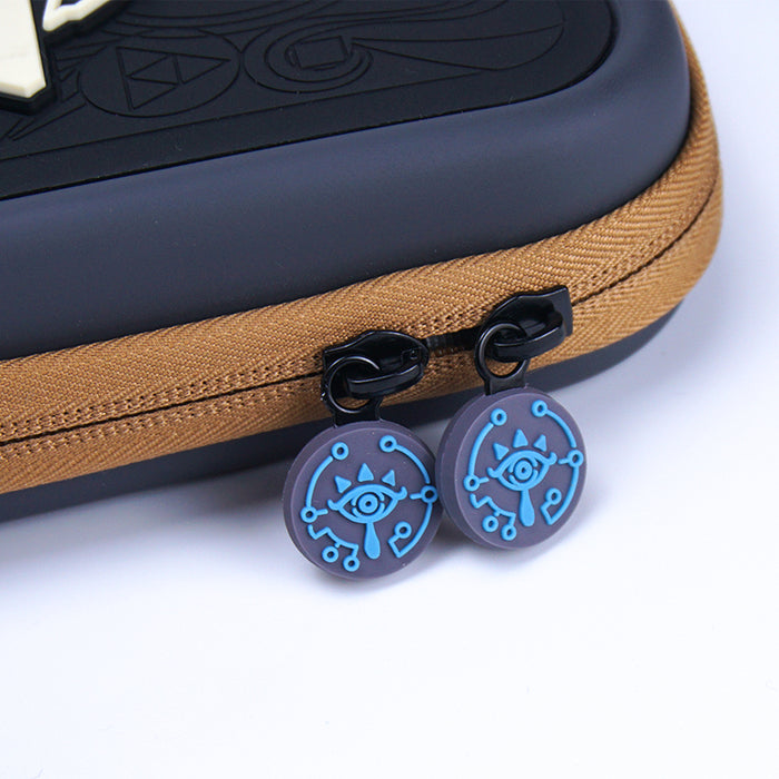 Zelda Switch Carrying Case with Exquisite Design: dark navy blue, white stylized sword and "Z" emblem, video game-inspired gr