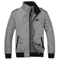 Zip-Up Pilot Jacket for Men: gray, black jacket, casual bomber-style style