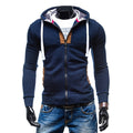 Zippered Hooded Jacket for Men's Casual Wear: dark charcoal gray, copper brown zip-up hooded sweatshirt, casual sporty style